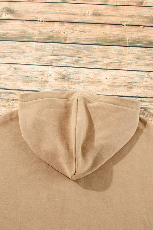 Relaxed Fit Thermal Fleece Half Zip Pullover Hoodie