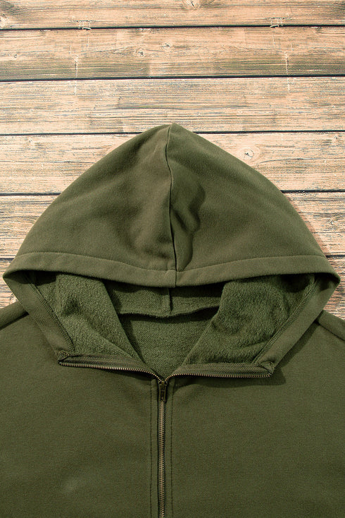 Relaxed Fit Thermal Fleece Half Zip Pullover Hoodie