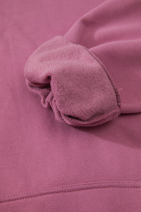 Relaxed Fit Thermal Fleece Pullover Hoodie