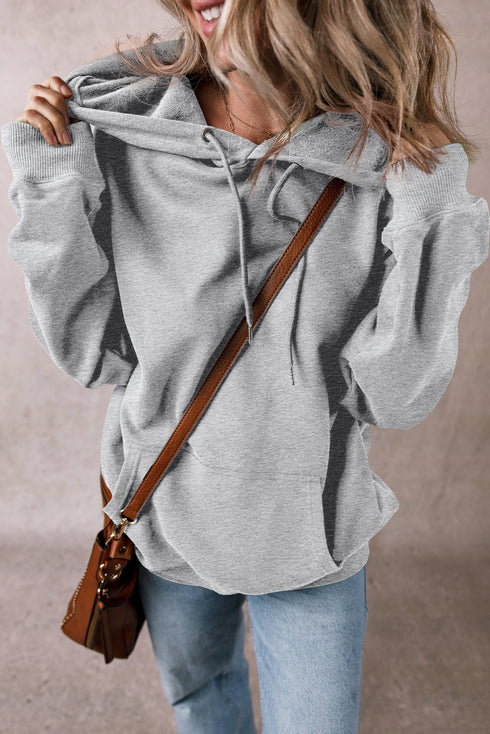 Relaxed Fit Thermal Fleece Pullover Hoodie