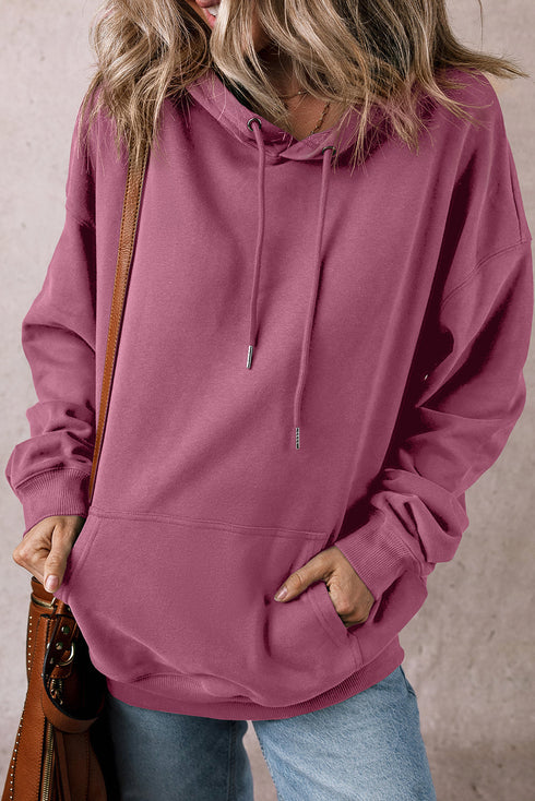 Relaxed Fit Thermal Fleece Pullover Hoodie