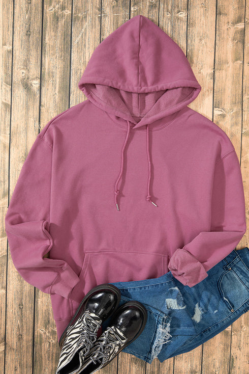 Relaxed Fit Thermal Fleece Pullover Hoodie