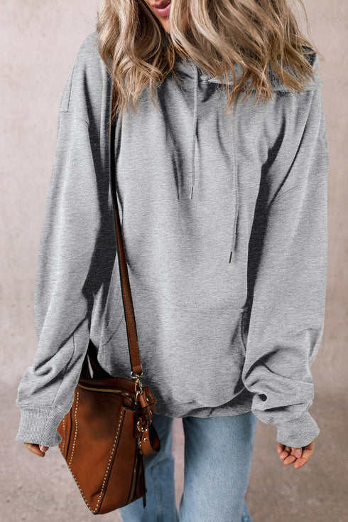 Relaxed Fit Thermal Fleece Pullover Hoodie