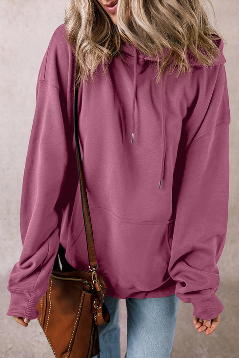 Relaxed Fit Thermal Fleece Pullover Hoodie