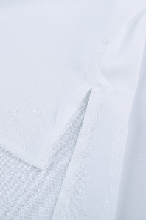 Relaxed Fit Three Quarter Sleeve High Low Hem Shirt
