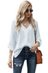 Relaxed Fit Three Quarter Sleeve High Low Hem Shirt