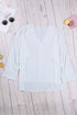 Relaxed Fit Three Quarter Sleeve High Low Hem Shirt
