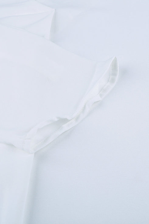 Relaxed Fit Three Quarter Sleeve High Low Hem Shirt