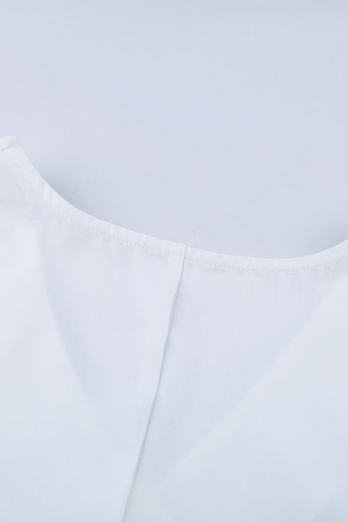 Relaxed Fit Three Quarter Sleeve High Low Hem Shirt
