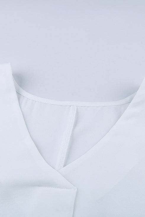 Relaxed Fit Three Quarter Sleeve High Low Hem Shirt