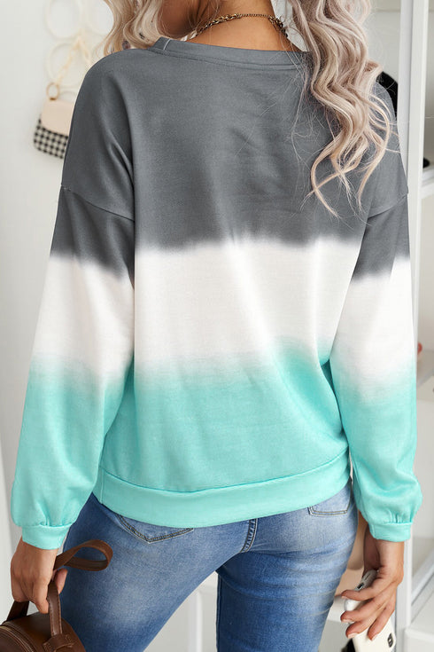 Relaxed Fit Tie Dye Print Crew Neck Sweatshirt