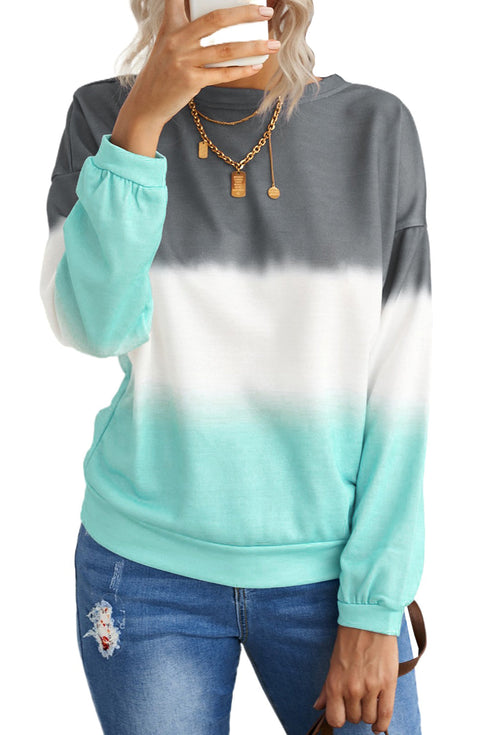 Relaxed Fit Tie Dye Print Crew Neck Sweatshirt