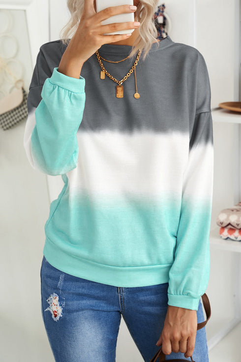 Relaxed Fit Tie Dye Print Crew Neck Sweatshirt