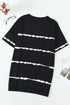 Relaxed Fit Tie Dye Stripe Side Slit Everyday T Shirt Top