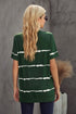Relaxed Fit Tie Dye Stripe Side Slit Everyday T Shirt Top