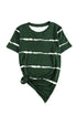 Relaxed Fit Tie Dye Stripe Side Slit Everyday T Shirt Top