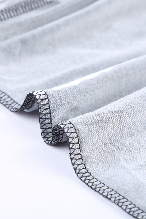 Relaxed Fit Tie Dye Stripe Side Slit Everyday T Shirt Top