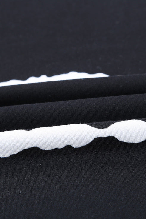 Relaxed Fit Tie Dye Stripe Side Slit Everyday T Shirt Top