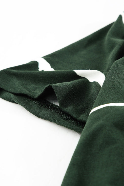 Relaxed Fit Tie Dye Stripe Side Slit Everyday T Shirt Top