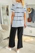 Relaxed Fit Tie Dye Stripe Side Slit Everyday T Shirt Top