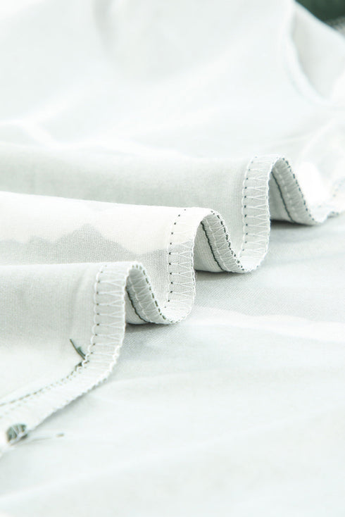 Relaxed Fit Tie Dye Stripe Side Slit Everyday T Shirt Top