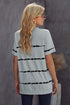 Relaxed Fit Tie Dye Stripe Side Slit Everyday T Shirt Top