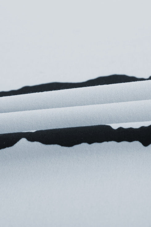 Relaxed Fit Tie Dye Stripe Side Slit Everyday T Shirt Top