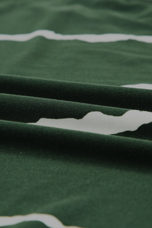 Relaxed Fit Tie Dye Stripe Side Slit Everyday T Shirt Top