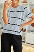 Relaxed Fit Tie Dye Stripe Side Slit Everyday T Shirt Top