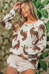 Relaxed Fit Tiger Print Soft Knit Pullover