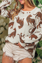 Relaxed Fit Tiger Print Soft Knit Pullover
