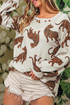 Relaxed Fit Tiger Print Soft Knit Pullover