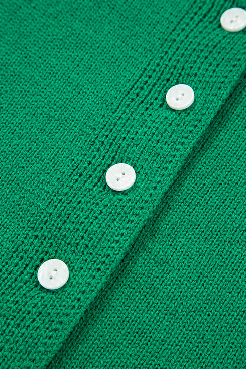 Relaxed Fit V Neck Button Front Drop Shoulder Cardigan