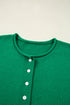 Relaxed Fit V Neck Button Front Drop Shoulder Cardigan