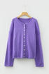Relaxed Fit V Neck Button Front Drop Shoulder Cardigan