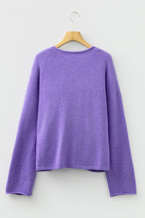 Relaxed Fit V Neck Button Front Drop Shoulder Cardigan