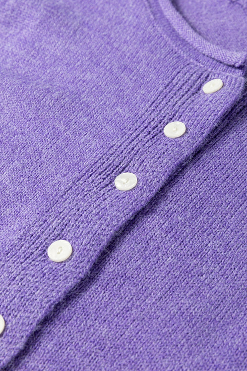 Relaxed Fit V Neck Button Front Drop Shoulder Cardigan