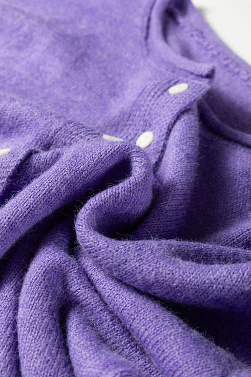 Relaxed Fit V Neck Button Front Drop Shoulder Cardigan