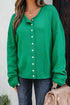 Relaxed Fit V Neck Button Front Drop Shoulder Cardigan
