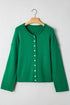 Relaxed Fit V Neck Button Front Drop Shoulder Cardigan