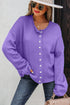 Relaxed Fit V Neck Button Front Drop Shoulder Cardigan