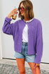 Relaxed Fit V Neck Button Front Drop Shoulder Cardigan