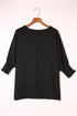 Relaxed Fit V Neck Smocked Wrist Shift Blouse