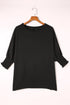 Relaxed Fit V Neck Smocked Wrist Shift Blouse