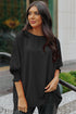 Relaxed Fit V Neck Smocked Wrist Shift Blouse