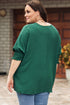 Relaxed Fit V Neck Smocked Wrist Shift Blouse