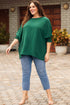 Relaxed Fit V Neck Smocked Wrist Shift Blouse