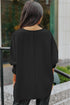 Relaxed Fit V Neck Smocked Wrist Shift Blouse