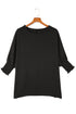 Relaxed Fit V Neck Smocked Wrist Shift Blouse