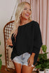 Relaxed Fit V Neck Smocked Wrist Shift Blouse
